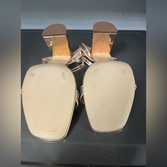 ASOS DESIGN Havana barely there block heeled sandals in rose gold Size 10 - Picture 7 of 12